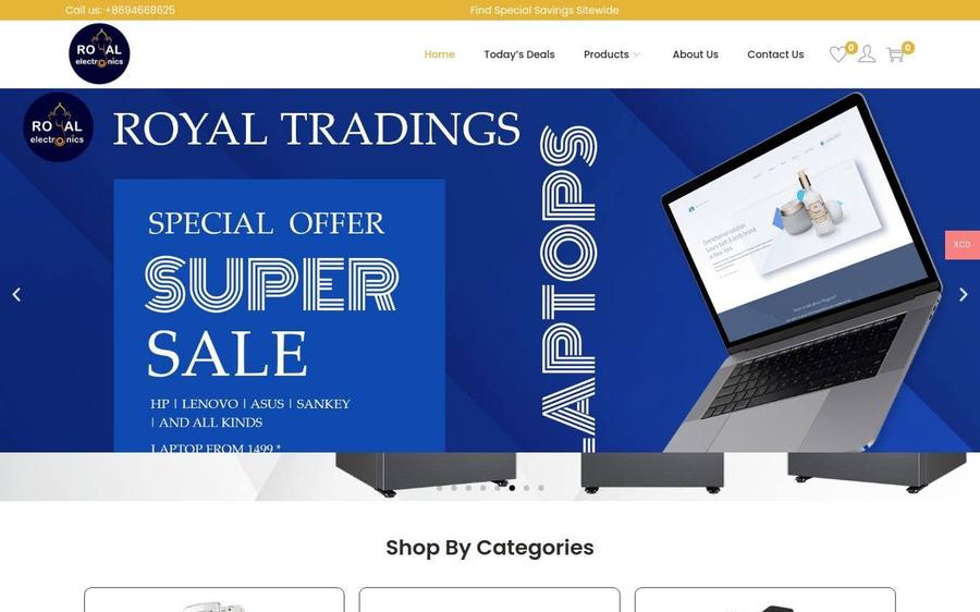 Royal Electronics ecommerce store built with WooCommerce
