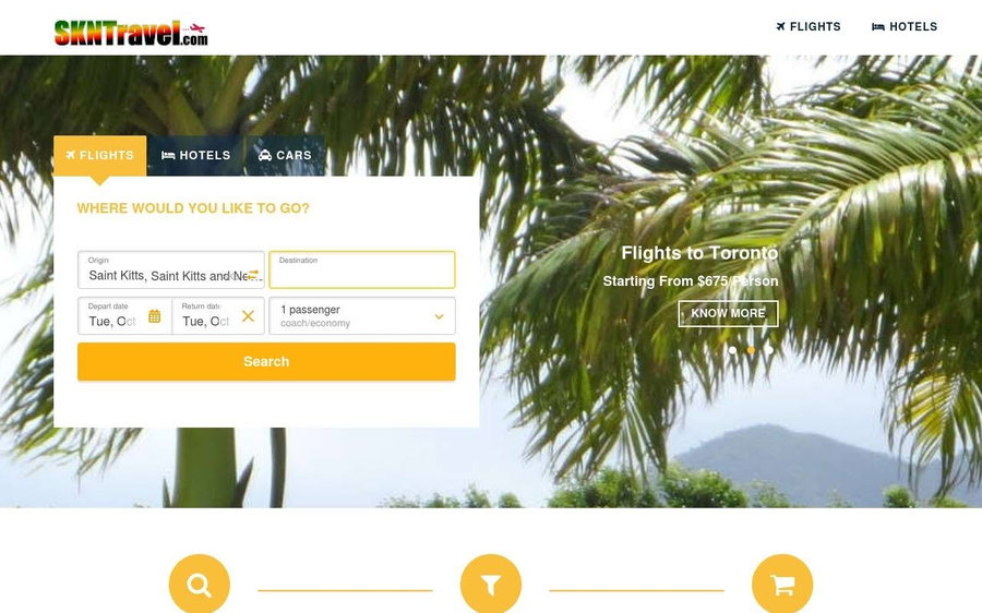 SKNTravel travel affiliate website homepage